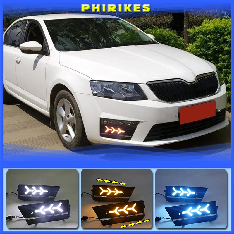 

For Skoda Octavia A7 Sedan /Combi For RS 2013 2014 2015 2016 2017 Car-Styling Front DRL Daytime Running Light Fog Lamp Fog Light