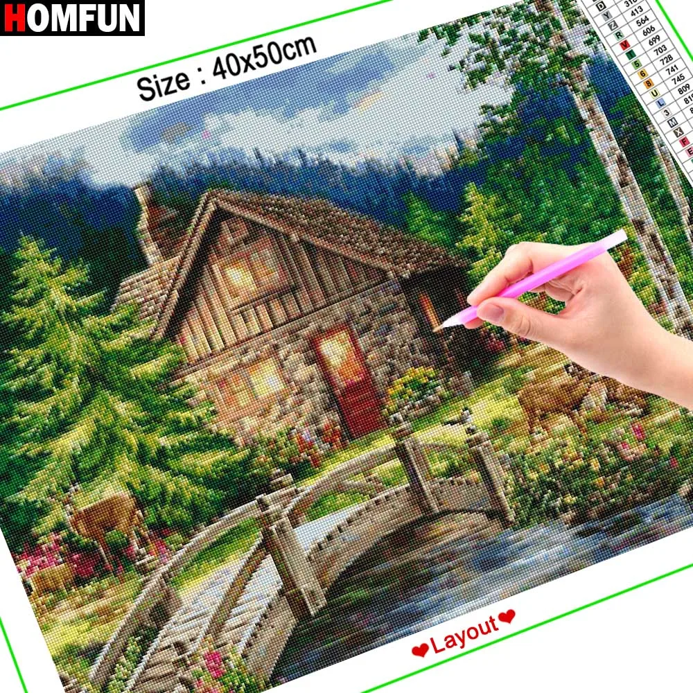 HOMFUN Full Square/Round Drill 5D DIY Diamond Painting 