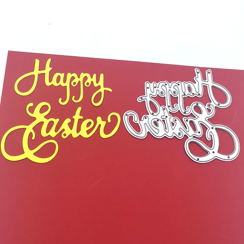 Julyarts Happy Easter Cutting Dies New Stencils for Card Making Tencil Scrapbooking DIY Album Stamp Paper Card Embossing Decor