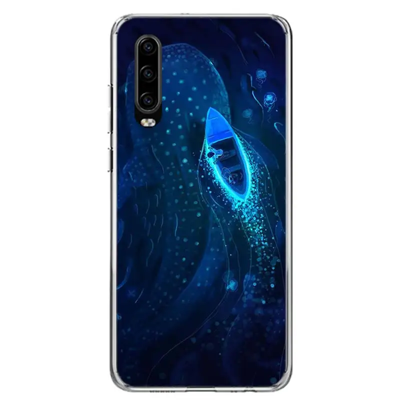 Đại Dương Cá Nhám Voi Bơi Ốp Lưng Điện Thoại Huawei P50 P40 Pro P30 Lite P20 P10 Giao Phối 10 20 Lite 30 40 Pro Coque Vỏ