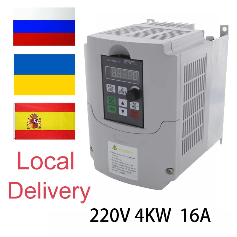 

HOT! 0.75KW/1.5KW/2.2KW/3KW/4KW/5.5KW/7.5KW Single-phase Inverter Output 3-Phase VFD Frequency Converter Adjustable Speed 220V