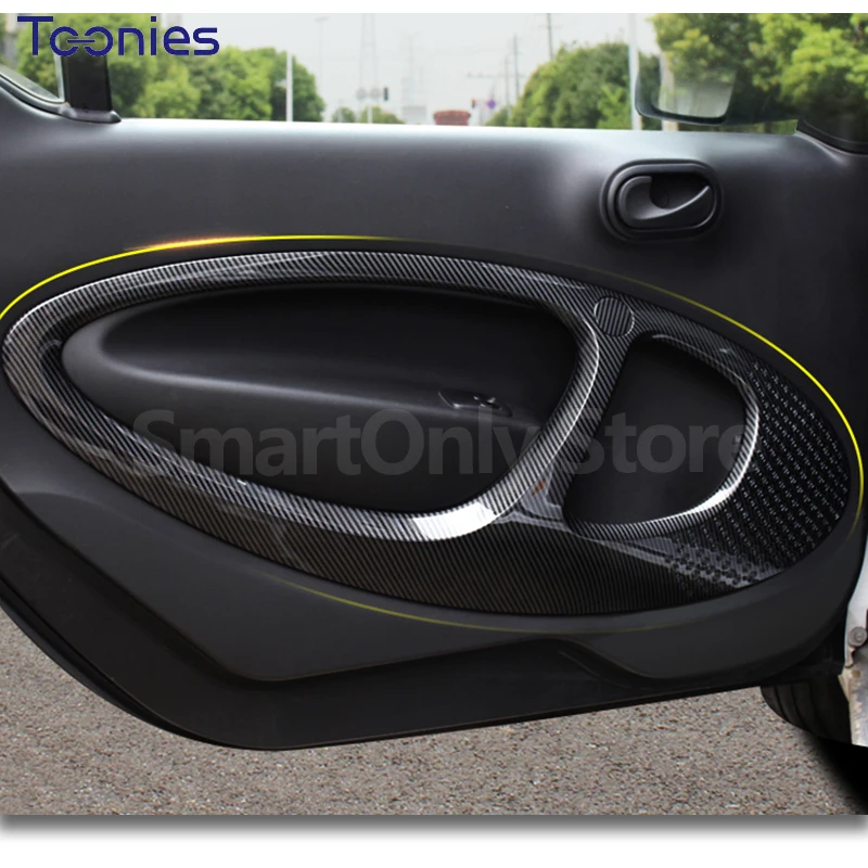 Car Door Panel Modification Protective Cover Carbon Style Interior Product Styling Accessories For Mercedes Smart 453 Fortwo