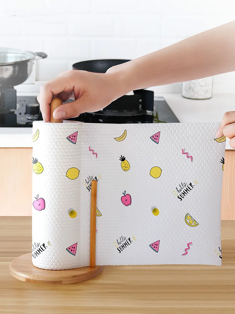 Kitchen Lazy Rag Rack Free Perforation Wall-mounted Creative Roll Paper Holder Cling Film Storage Rack Paper Towel Rack