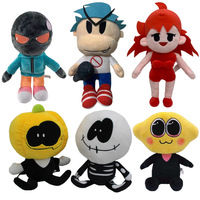 25cm New Friday Night Funkin Plush Toys Spooky Pumpkin Man Toy Skeleton Man Stuffed Plush Dolls for Boy Girl Birthday Xmas Gifts