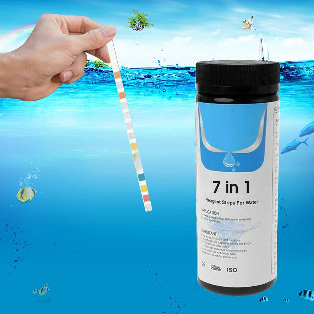 Water Quality Testing Ph Test Strips Drinking Water Test Strip Aquarium Water Quality Test Strip Stay Healthy 7 In1 50Pc