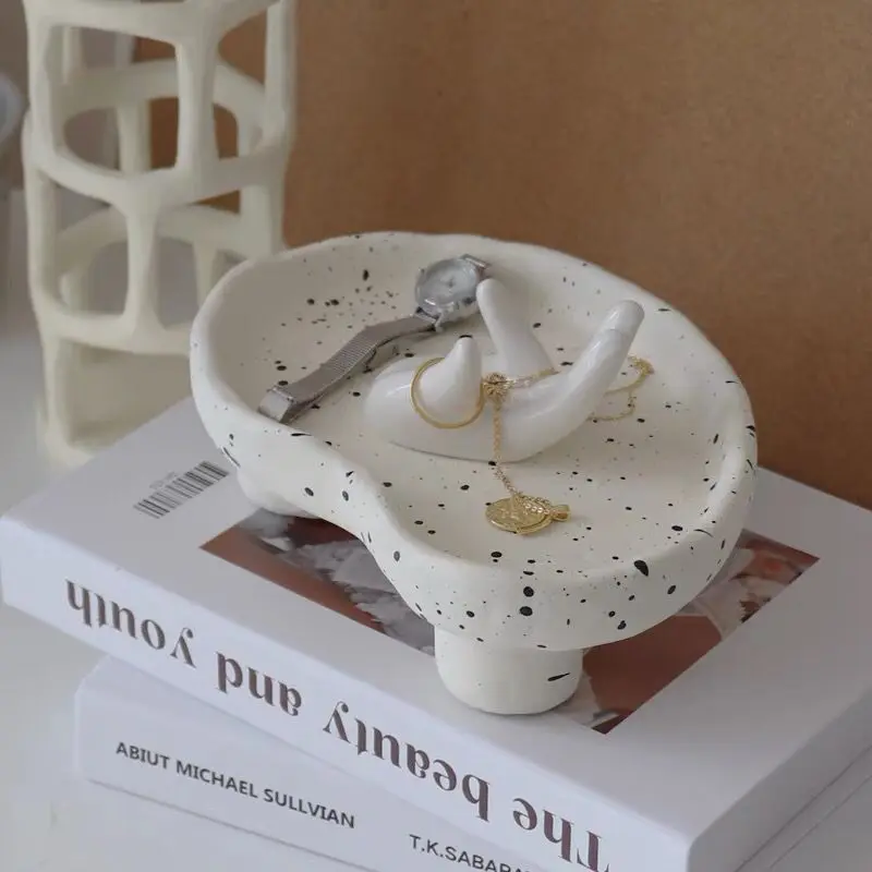 Splash Ink Dot Jewelry Tray Irregular Concave Convex Small Porch Sundries Storage Home Furnishings Storage Tray Decoration