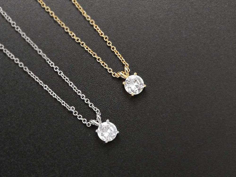 Runde Kristall-Anhänger-Halskette für Damen, Modische Hochzeits-Schlüsselbeinkette, Hochzeitsschmuck-Accessoires, Geschenk, Dropshipping N462 – Detail 2