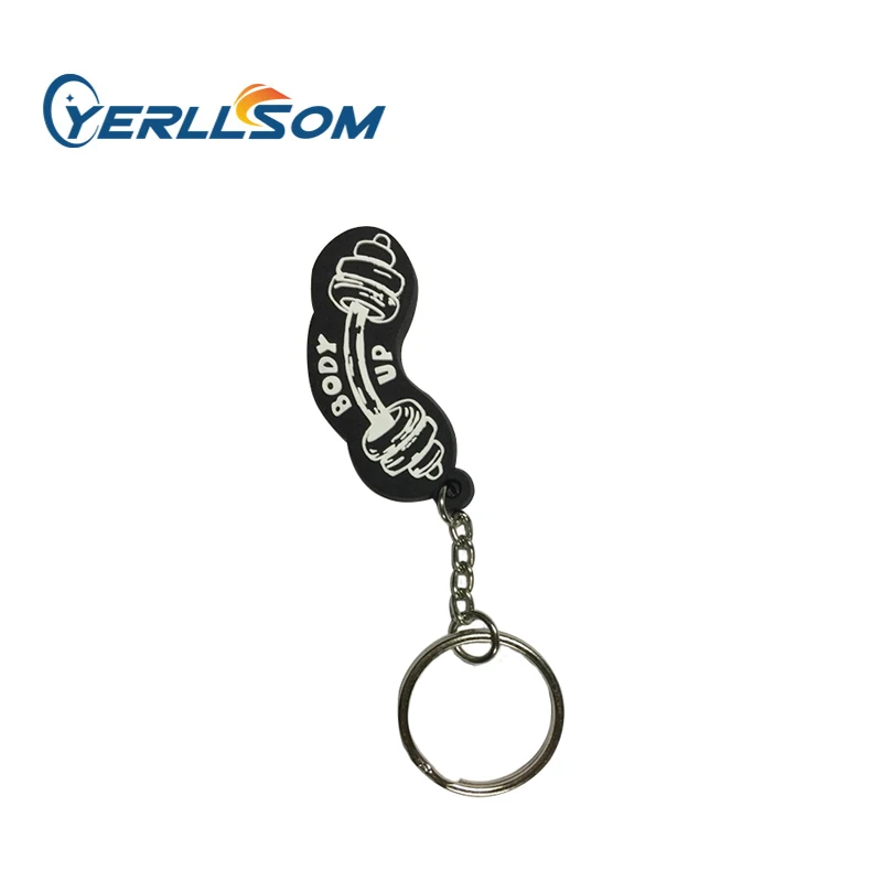 High Quality 100PCS/lot Customized rubber Soft PVC keychain with custom Shape keychain Y20053136