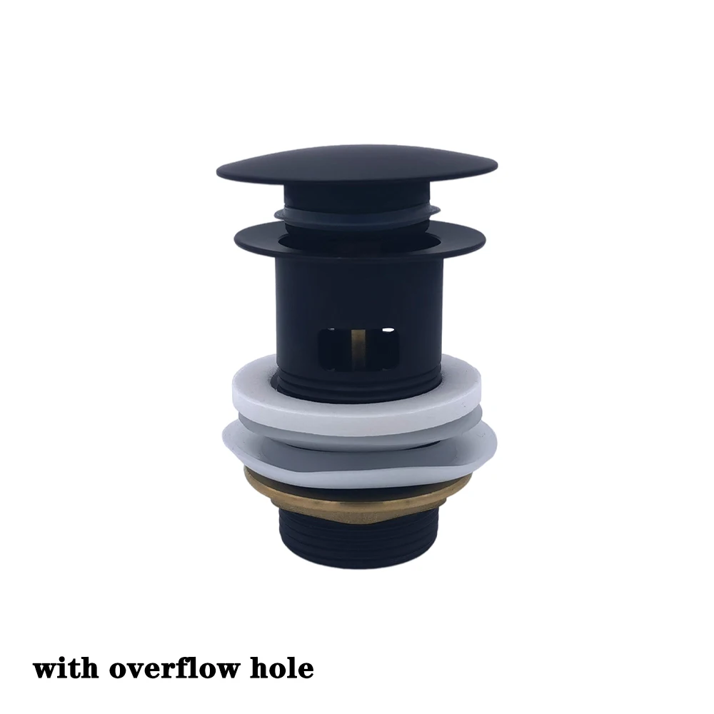 Pop-up afvoerknop badkamer wastafel plug afvoer sifon afvoerstop wastafelkraan accessoire wastafelpijp zwart goud rosé