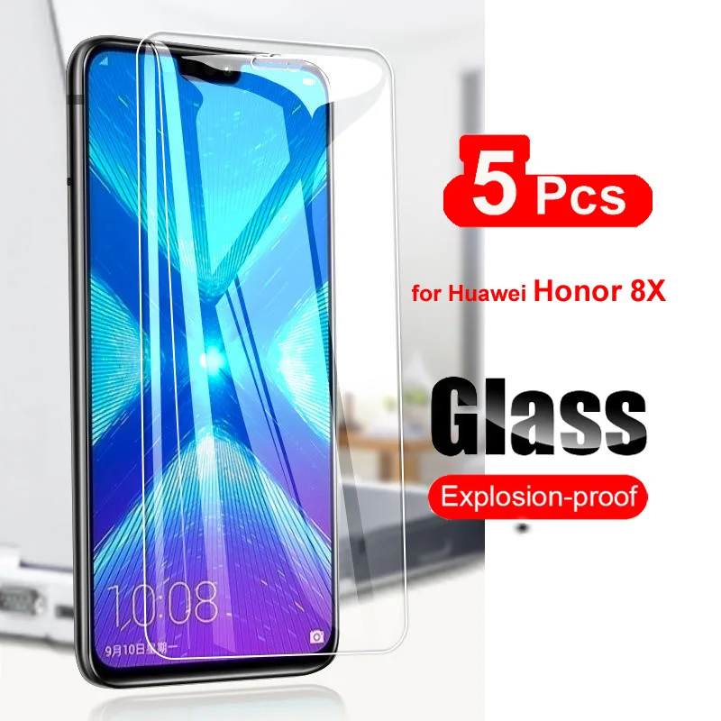 5Pcs Screen Protector For Huawei Honor 8X 8 X HD Protective Film Ultra Thin For Huawei Honor 8X Tempered Glass 9H Clear