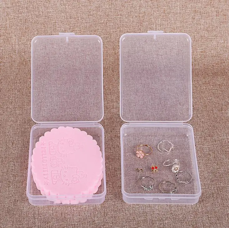 Plastic Storage Containers Rectangle Case Empty Transparent Make Up Organizers Package Portable Jewelry Boxes Wholesale