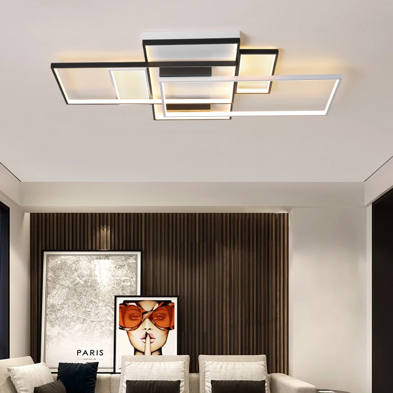 Lamps and Lanterns Simple Modern Personality Led Ceiling Lighting Creative Rectangular Hall Lights New Style Living Room Lights