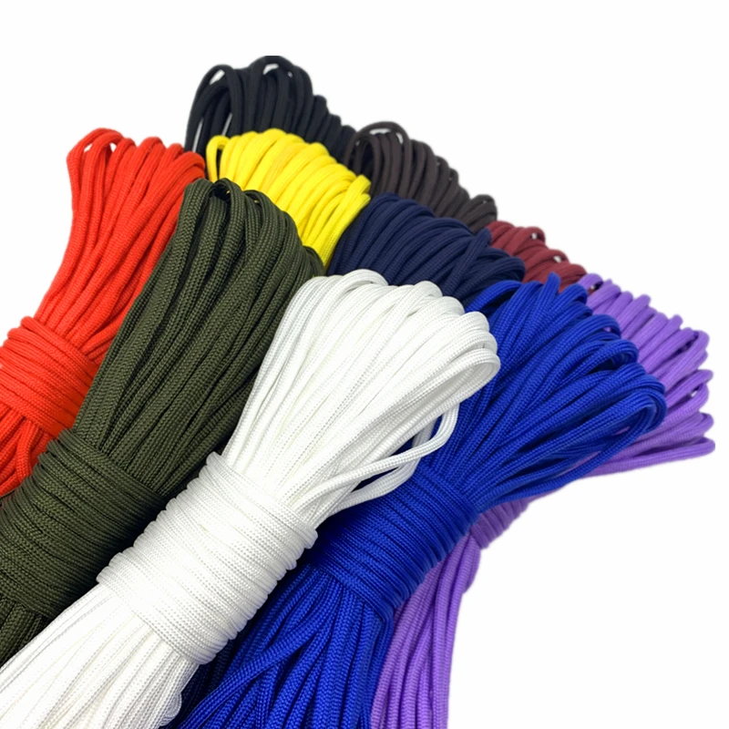 0.5/0.8/1.0/1.5/2.0/4mm 10yards Yellow Rope Parachute Cord Lanyard Rope Climbing Camping Survival Equipment Paracord Bracelet