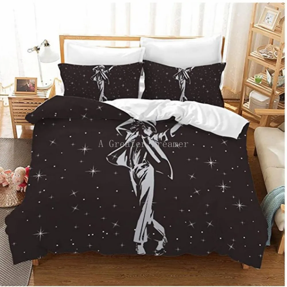 Michael Jackson 3D Printed Idol Bedding Set Character Duvet Covers Pillowcases Home Textiles Custom Bedclothes Bed Linen