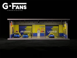 G-FANS 1:64 Garage Diorama Model With LED lights Parking lot/Spoon