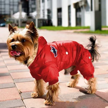 Winter Thicken Warm Hooded Jumpsuit Pet Dog Clothes For Small Dogs Puppy Jacket Coat Yorkie French Bulldog Dogs Clothing 4