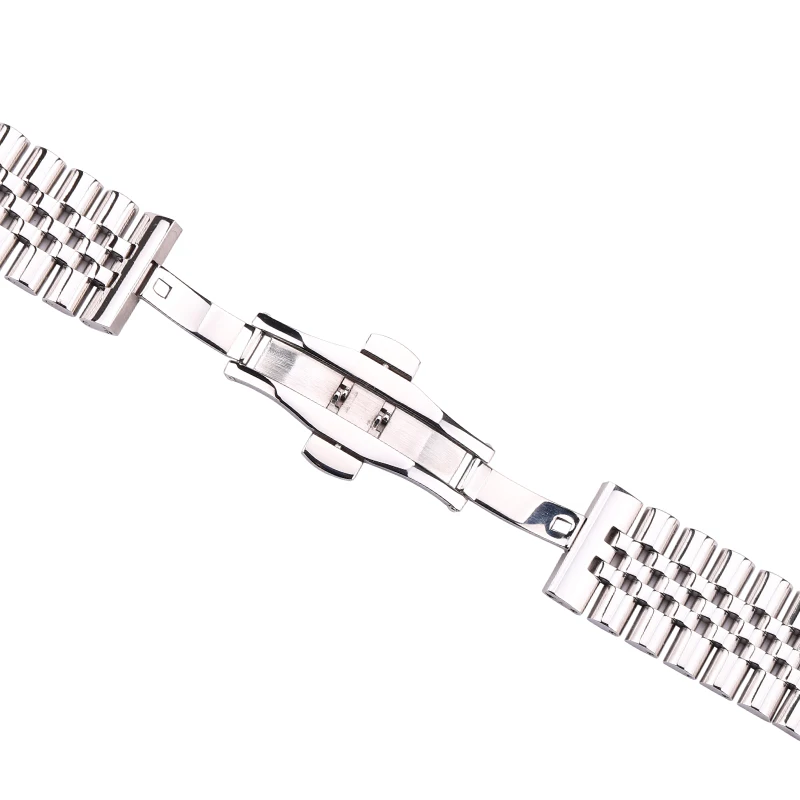 Watch Band Bracelet Silver Polished Stainless Steel Watch Accessories 16 18 19 20 21 22mm Solid Metal Wrist Strap