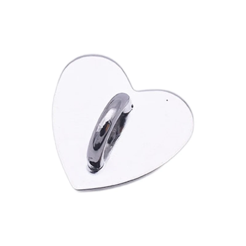 Diy Metal Flatback Heart Sticking Hooks Accessories for Jewelry Making Gold Silver Phone Case Charms Connecting Clasp K3ND