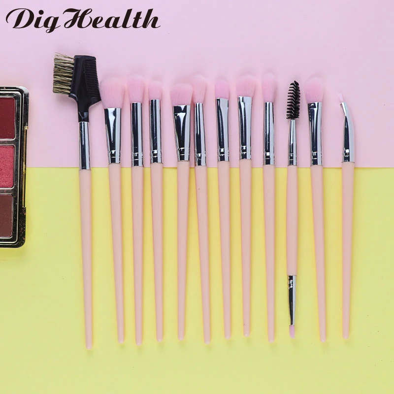 Dighealth – ensemble de pinceaux de maquillage pour fond de teint, poudre, Blush, ombre à paupières, correcteur, lèvres, outils de beauté, 12 pièces