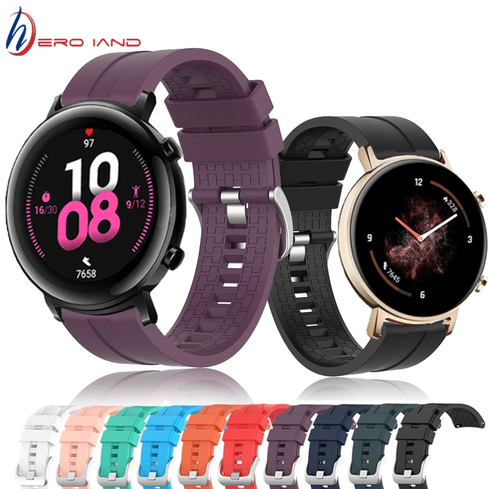 20mm New belt Silicone Watchband strap For HUAWEI WATCH GT 2 42mm Bracelet wristBand strap for Huami Amazfit BIP youth lite