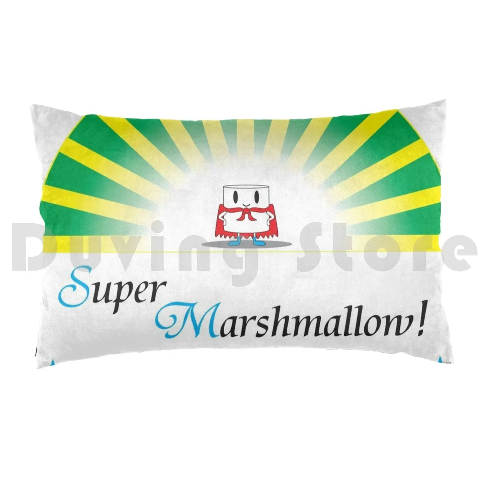 Super Marshmallow! ( Black Text ) Pillow Case Printed 35x50 Marshmallow Super Hero Superhero Candy