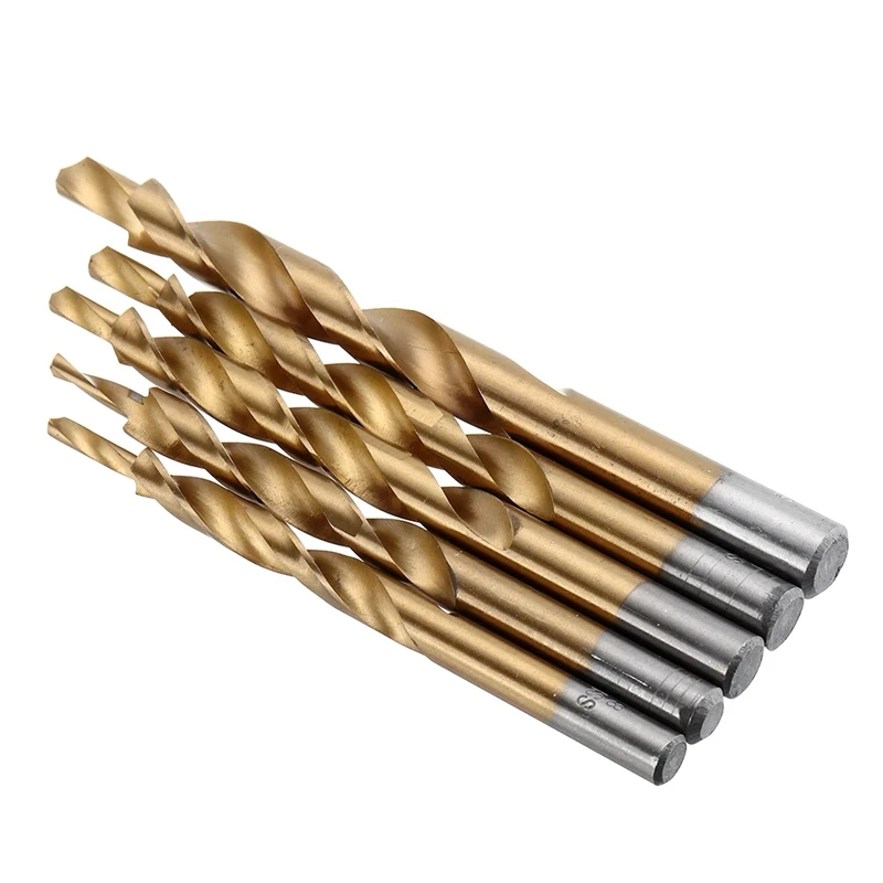 Punte da trapano a gradini elicoidali con rivestimento in titanio per sistema master con maschere per fori tascabili manuali 8-4/9-5/10-5/10-6/12-8mm Strumento per la lavorazione del legno