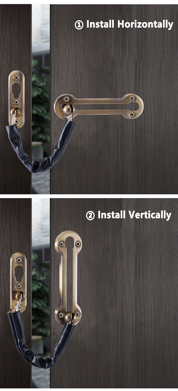 WV Anti-diebstahl Edelstahl Hotel Tür Kette Latch Sicherheit Wache Sicherheit Lock Sicherheit Limiter Werkzeuge Hardware für Hause tür – Detail 13