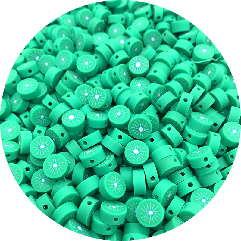 30pcs 10mm Fruit Face Beads Polymer Clay Spacer Loose Beads For Jewelry Making DIY Handmade Jewelry Crafts