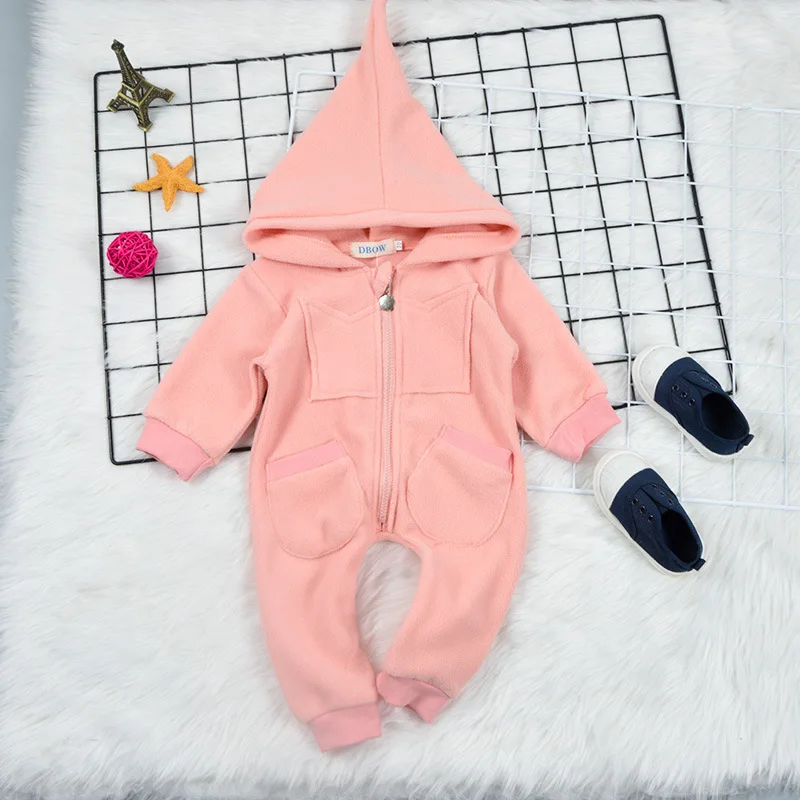 

Newborn Baby Girls Rompers Clothes Long Sleeve Thicken Toddler Jumpsuit Infant Hooded Kids Outfits Autumn Overalls Bebes A376