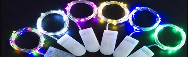 2M 3M 5M Copper Led Fairy String Lights CR2032 Button Battery Operated Party Wedding Decoration Christmas Flasher Fairy Lights