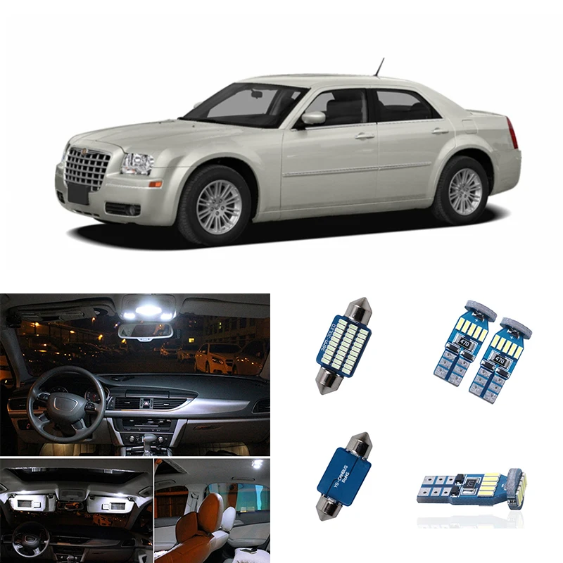 

11pcs Car Interior Light Canbus Error Free White Kits Lights Lamp Map Dome License Plate Bulb For Chrysler 300 300C 2005-2010