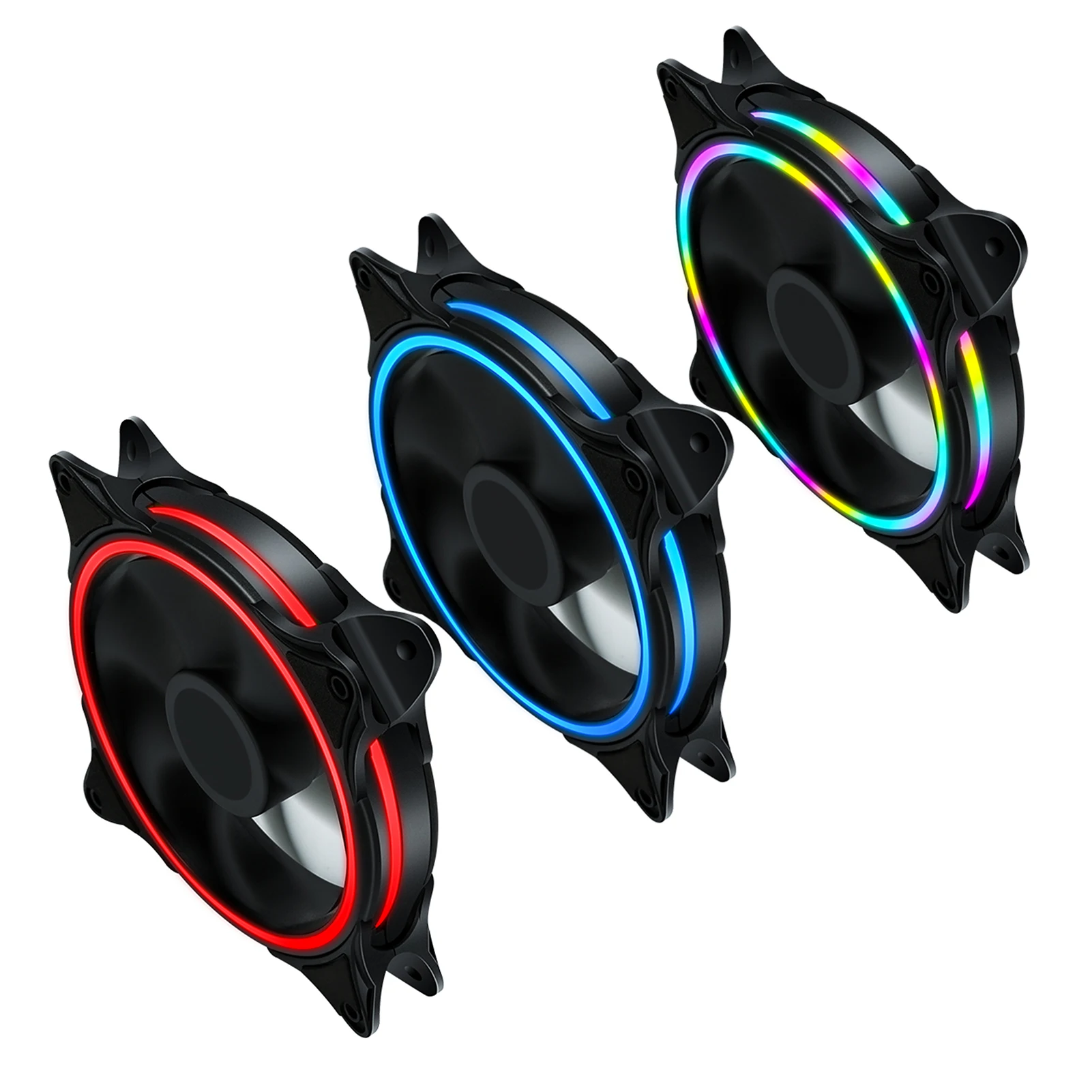 3/4pin 120mm Fan Computer Case ARGB Colored LED Light Mute Cooling Cooling Fan Radiator