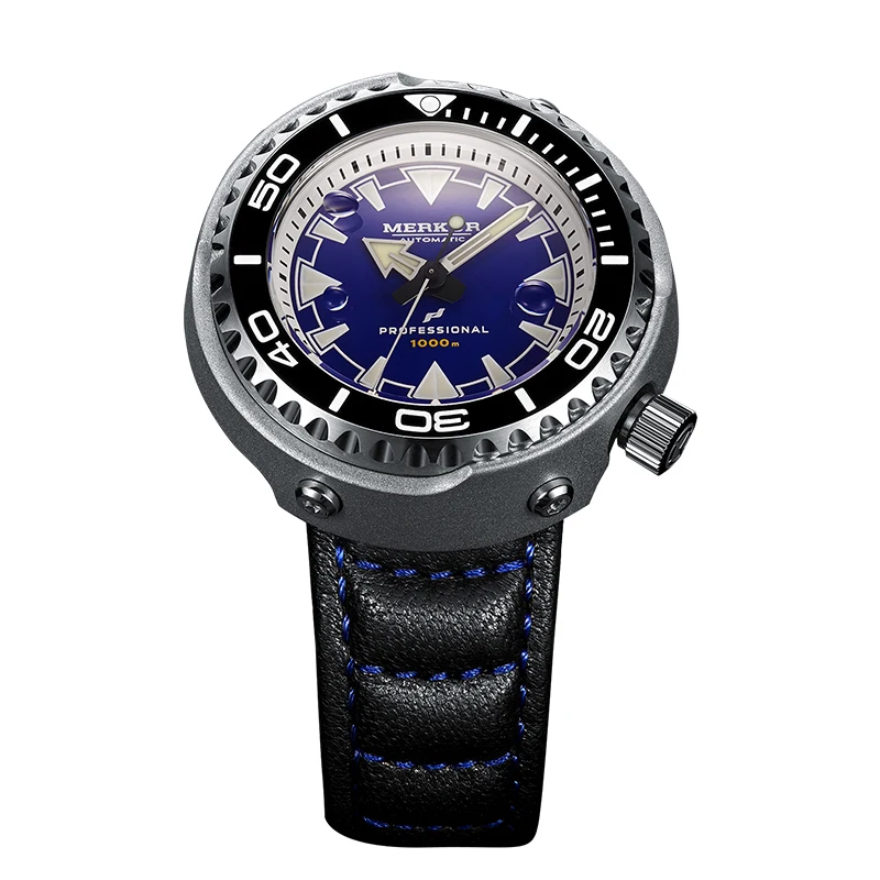 MERKUR OCEANMASTER 1000M 47MM MONOBLOCK TUNA Original Design Sapphire Ceramic Bezel NH35 Automatic Vinatg Homage Dive Men Watch