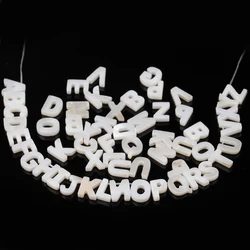White Natural A-Z Letter Shell Beads Loose Spacer Beads Mother Of Pearl Seashell For Jewelry Making Necklace Bracelet Accessory