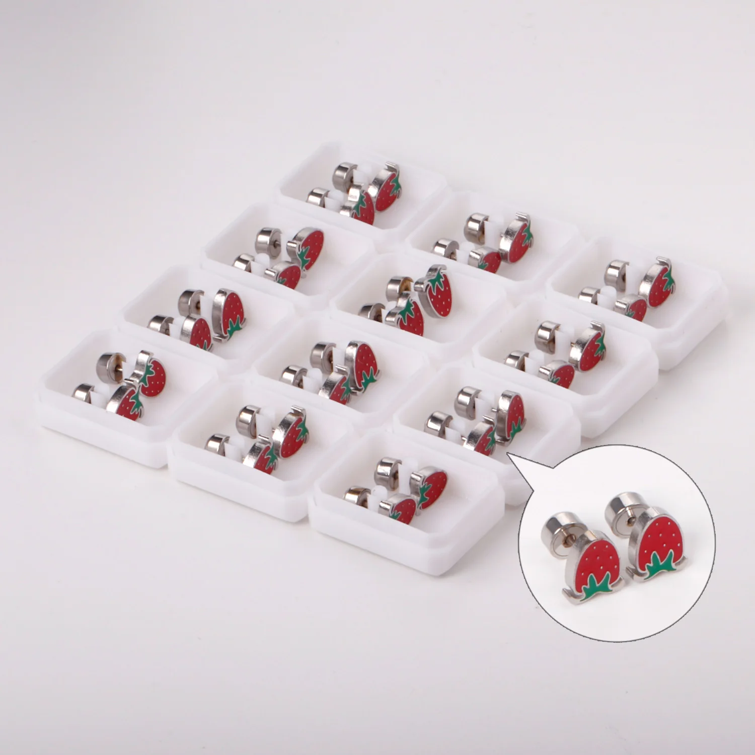 

12 пар/партия, женские серьги в виде клубники