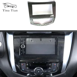 Carbon Fiber Color Center Frame Indoor Navigation Cover Decorator For Nissan Navara NP300 Car Accessories 2017 2018 2019 2020