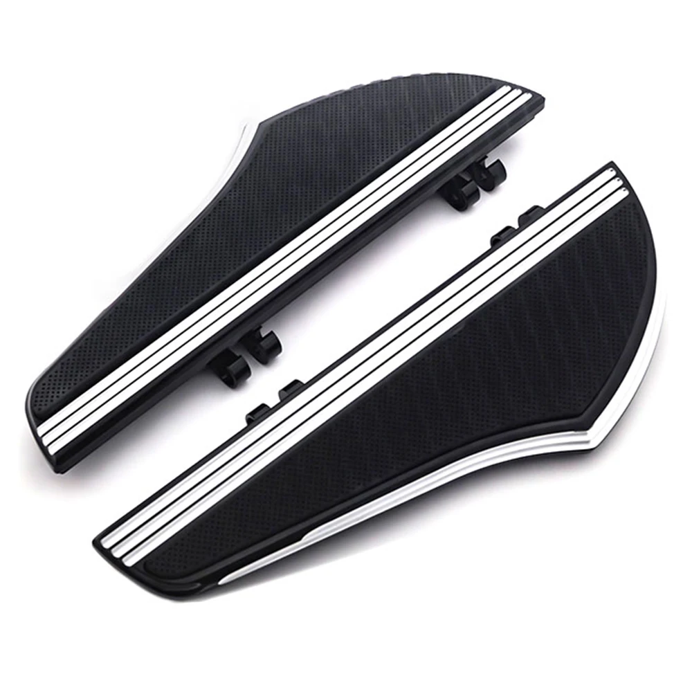 Motorcycle Floorboard Rubber Driver Footrest Non-slip Pedal Chrome Elements CNC for Harley Touring Softail Fat Boy