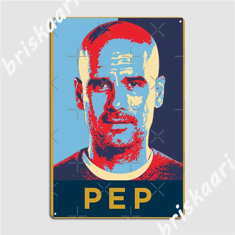 

Pep Guardiola Artwork Metal Signs Club Party Garage Club Funny Plates Tin sign Posters