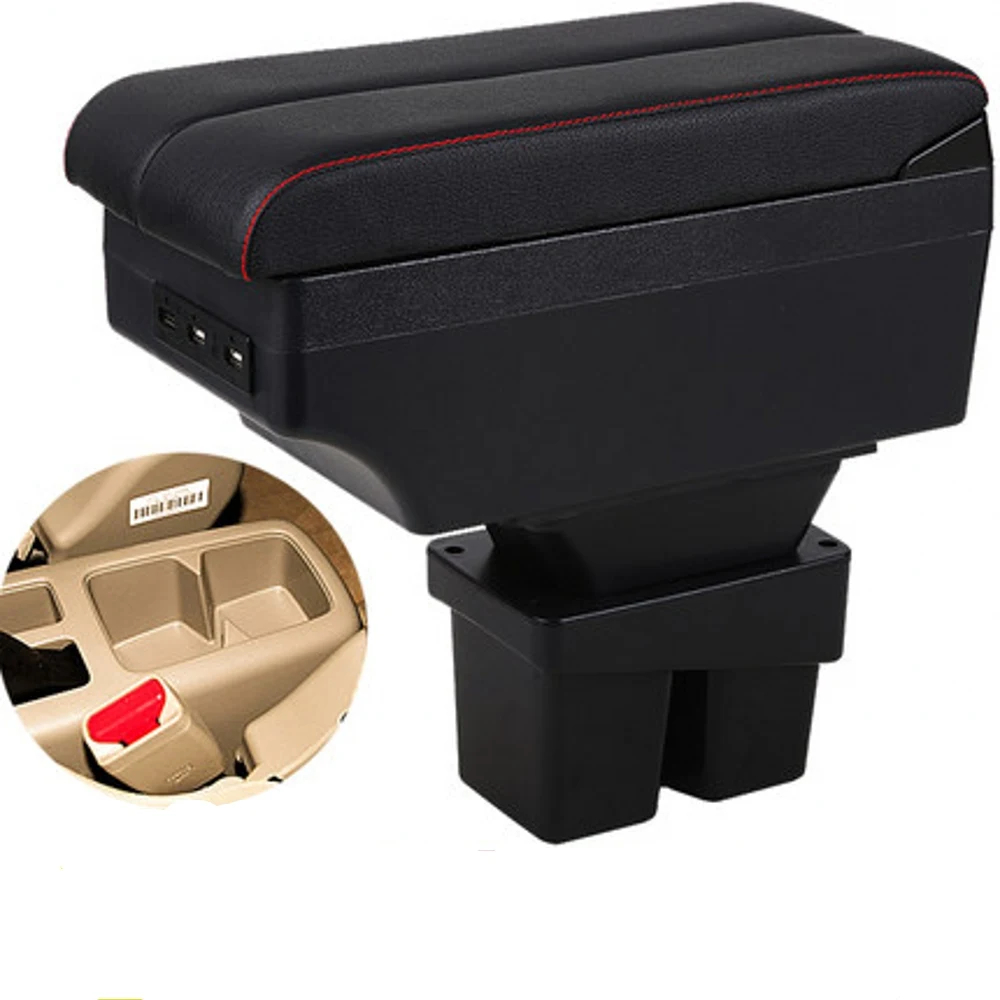 

For Honda City armrest box central Store content Storage armrest box with USB