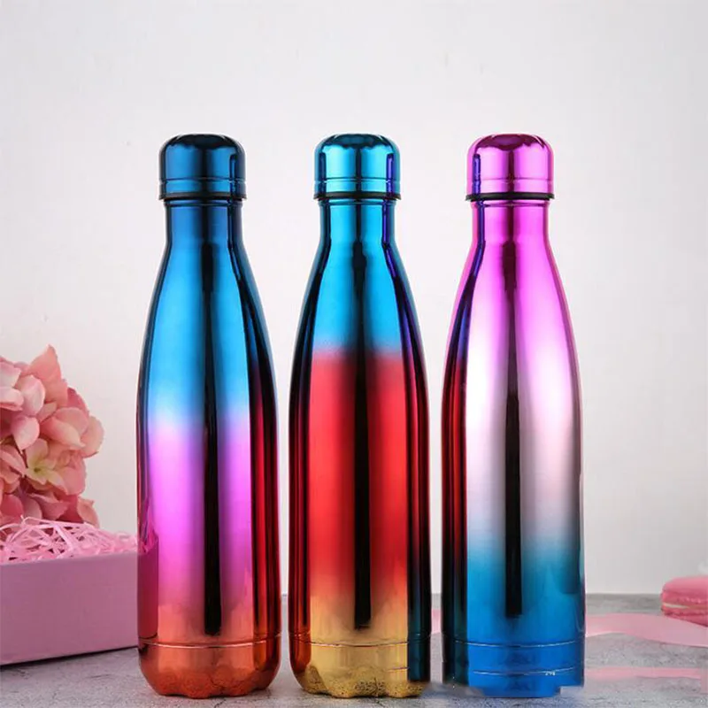 17oz Cola Shaped Water Bottle Gradient Insulated Kettle Coke Cup Thermos Outdoor Sport Drinkware For Father's Day Gift