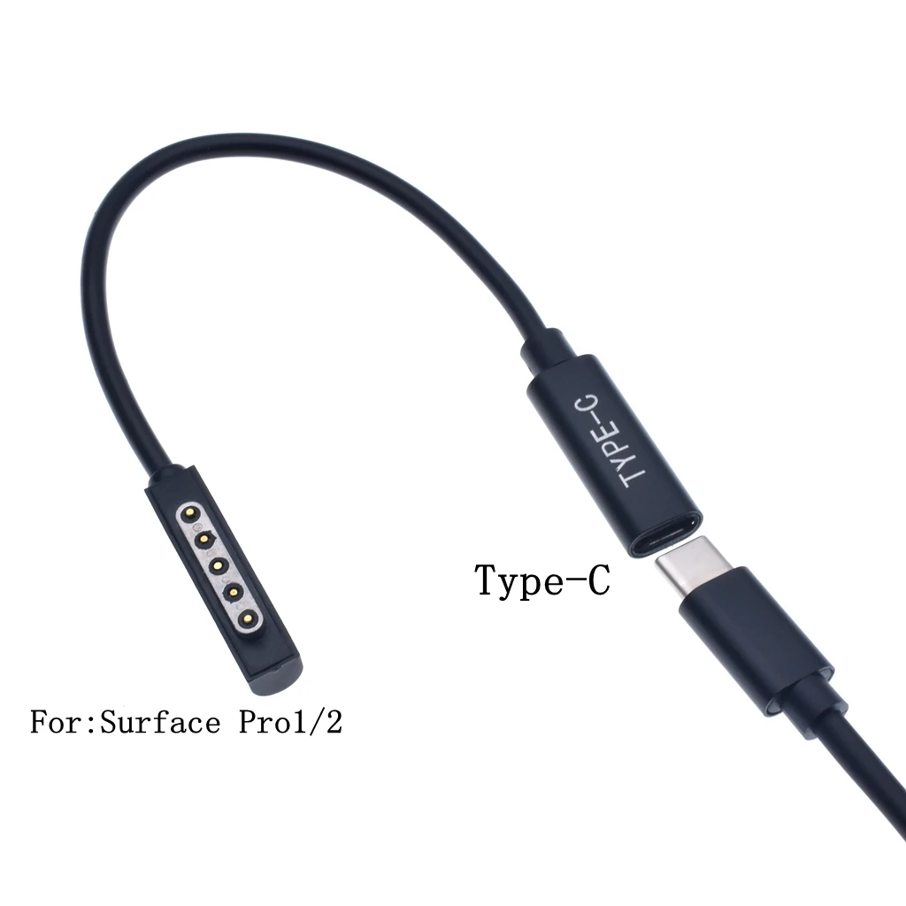 USB C tipo C hembra o macho fuente de alimentación cargador adaptador Cable de carga para Microsoft Surface Pro 1/ 2/Surface RT