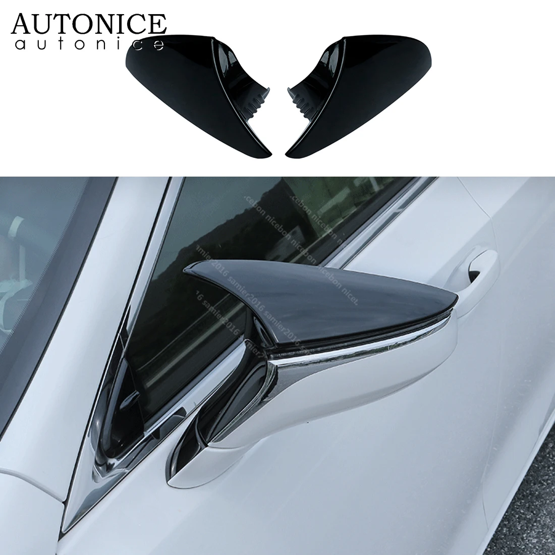 ABS Shiny black Rearview Mirrors Cover Cup Fit For Lexus UX250H/200 ES300H/350 LC500/500H  LS500/500H RC300/350 RS(F)