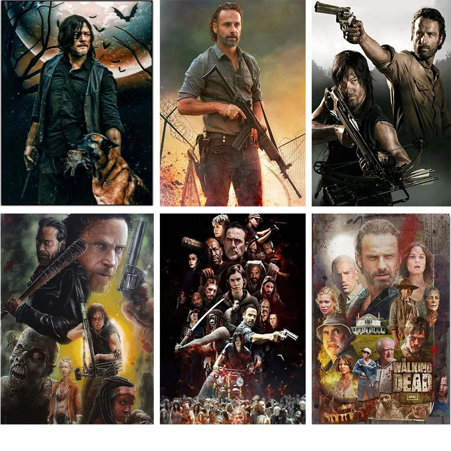 

Walking Dead Daryl Diamond Painting Kit 5D Full Drill Square / Round Diamond Mosaic Paintings Embroidery Wall Art Accessories