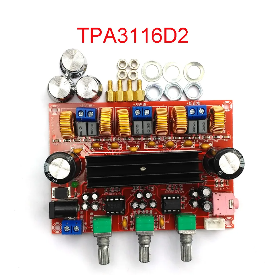 

TPA3116D2 2*50 Вт + 100 Вт 2,1 плата цифрового аудио усилителя мощности TPA3116 сабвуферные усилители DC12-24V модуль усилителя