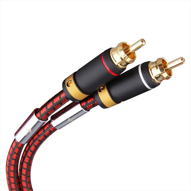 30cm Short RCA Cable Oxygen-free Copper HIFI Red & White RCA Two-to-Two Audio CD Amplifier Audio Double Lotus Signal Line Cable