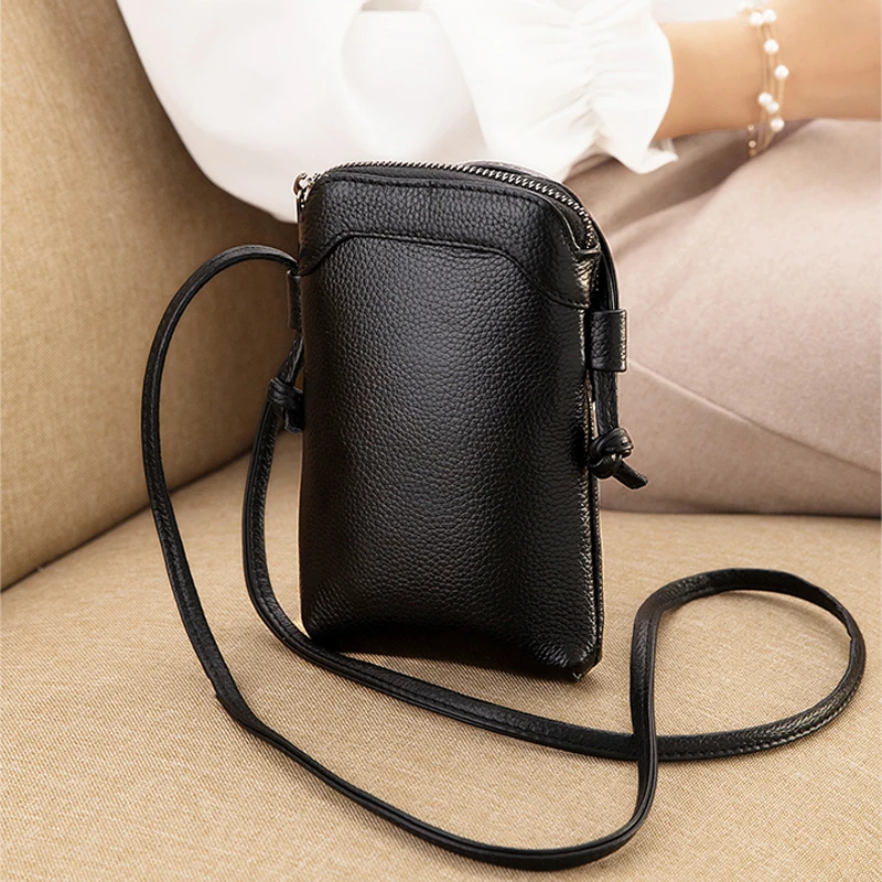 Genuine Leather Small Ladies Crossbody Bags Female Casual Shoulder Bags For Women Luxury Handbag Fashion Purse Phone Pouch