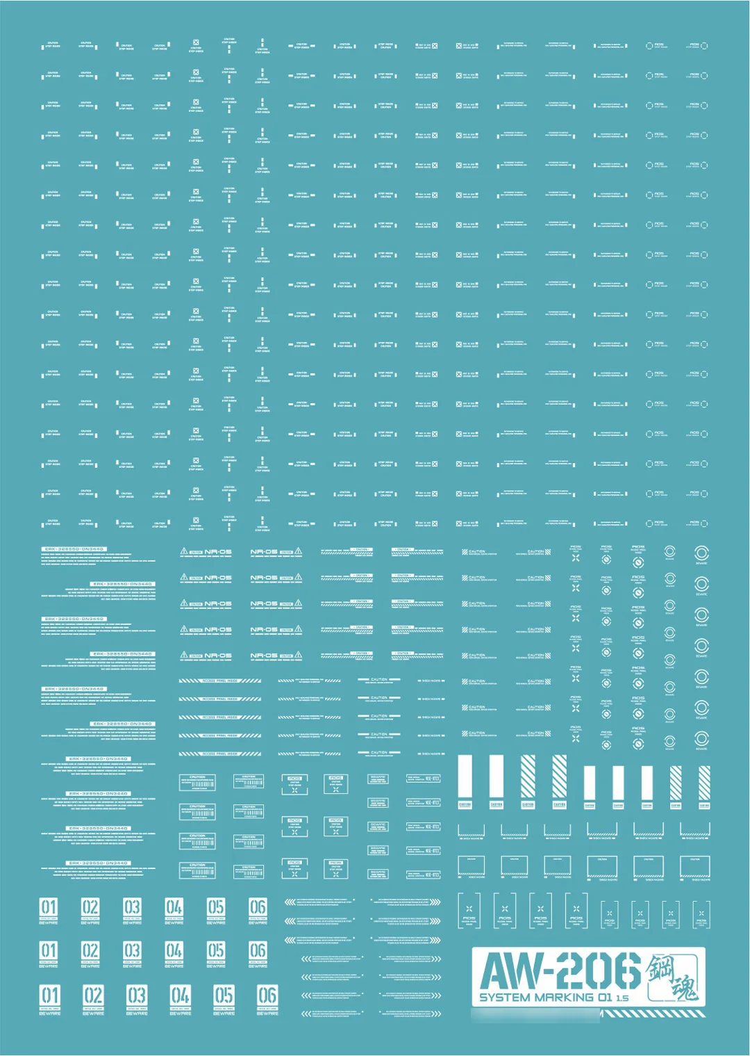 Detail-up Decal (for 1/144 & 1/100 Scale Gundam Model ) AW206 Pure White Modeling Upgrade Kits