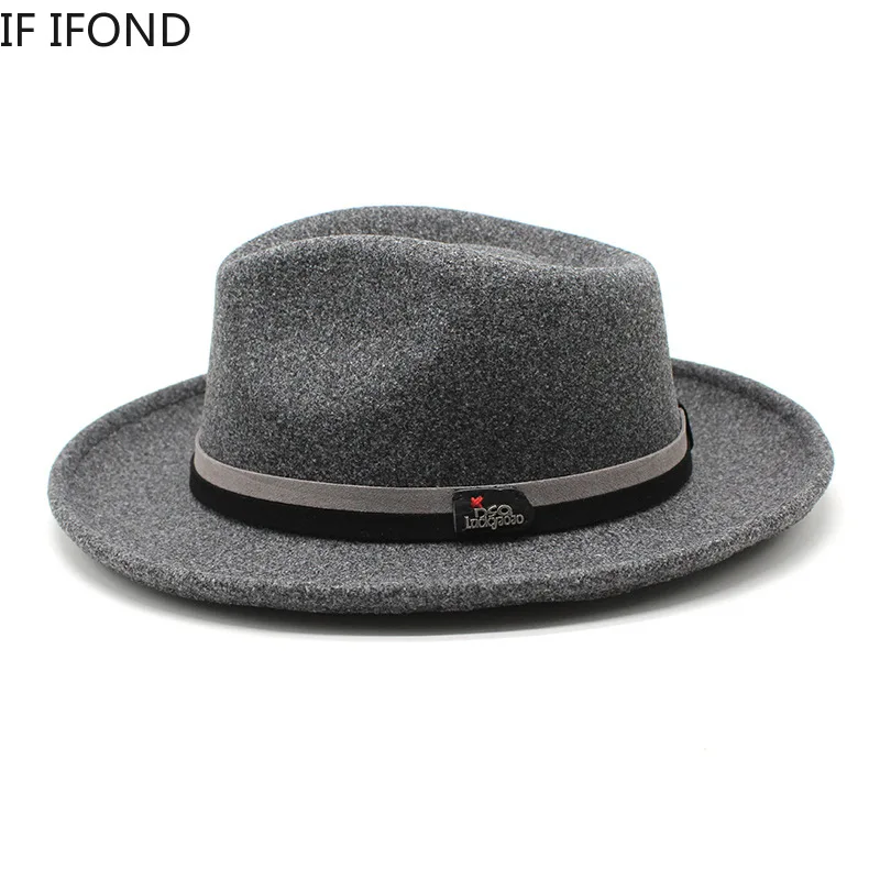 Classic Soft Wool Felt Fedora For Men Women Autumn Winter Retro Trilby Jazz Hat Curved Brim Dress Hat