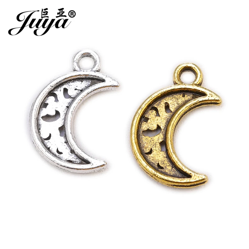 30pcs/lot High Quality Hollow Crescent Shape Metal Charms Pendant For Necklace Bracelet DIY Jewelry Making Accessories Wholesale