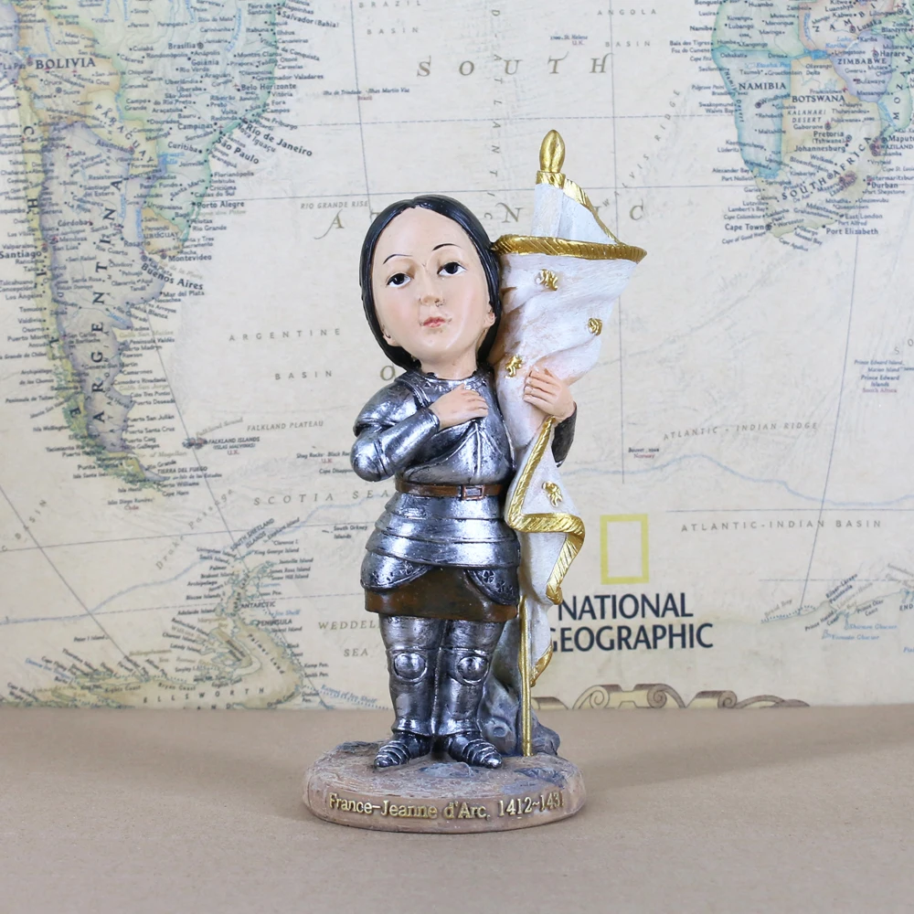 Popular  France National Hero Jeanne d'Arc Joan of Arc 1412-1431 World Famous People Great Statue Figure Model Toy Gift